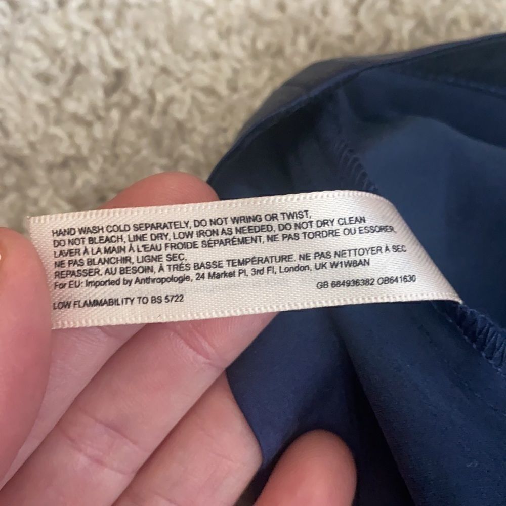 NWOT Anthropologie ‘Floreat’ 100% Navy Blu… - Picture 7 of 9